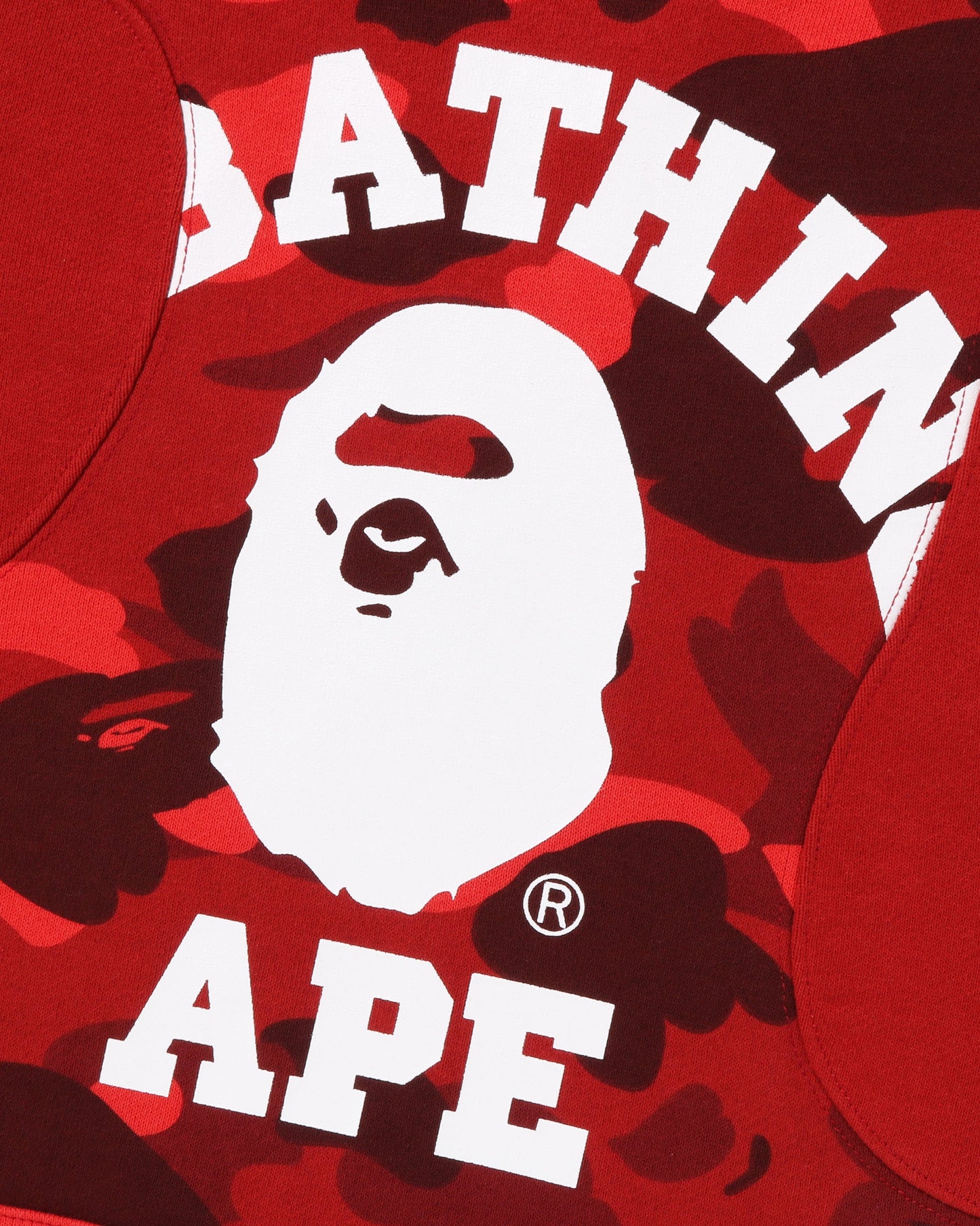 Undefeated Clothing - BAPE COLOR CAMO COLLEGE CUTTING RELAXED HOODIE - RED