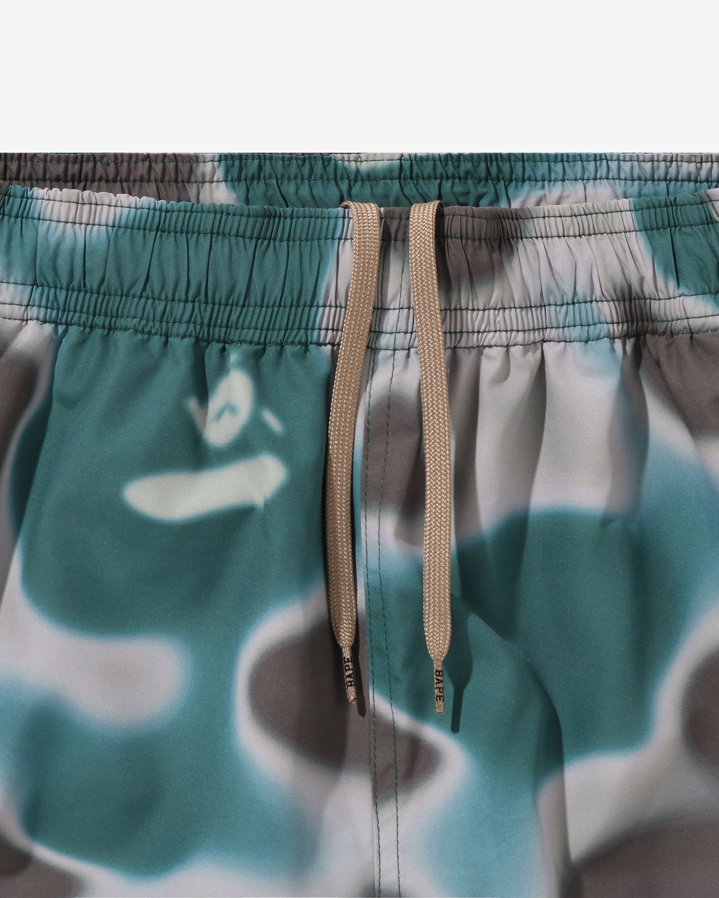Undefeated Clothing - BAPE LIQUID CAMO ONE POINT BEACH SHORTS - OLIVEDRAB