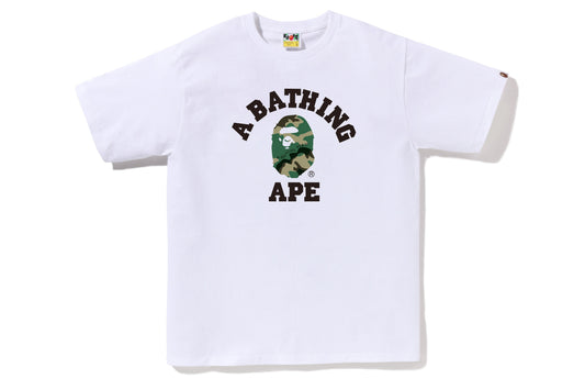 Undefeated Clothing - BAPE WOODLAND CAMO COLLEGE TEE - WHITE