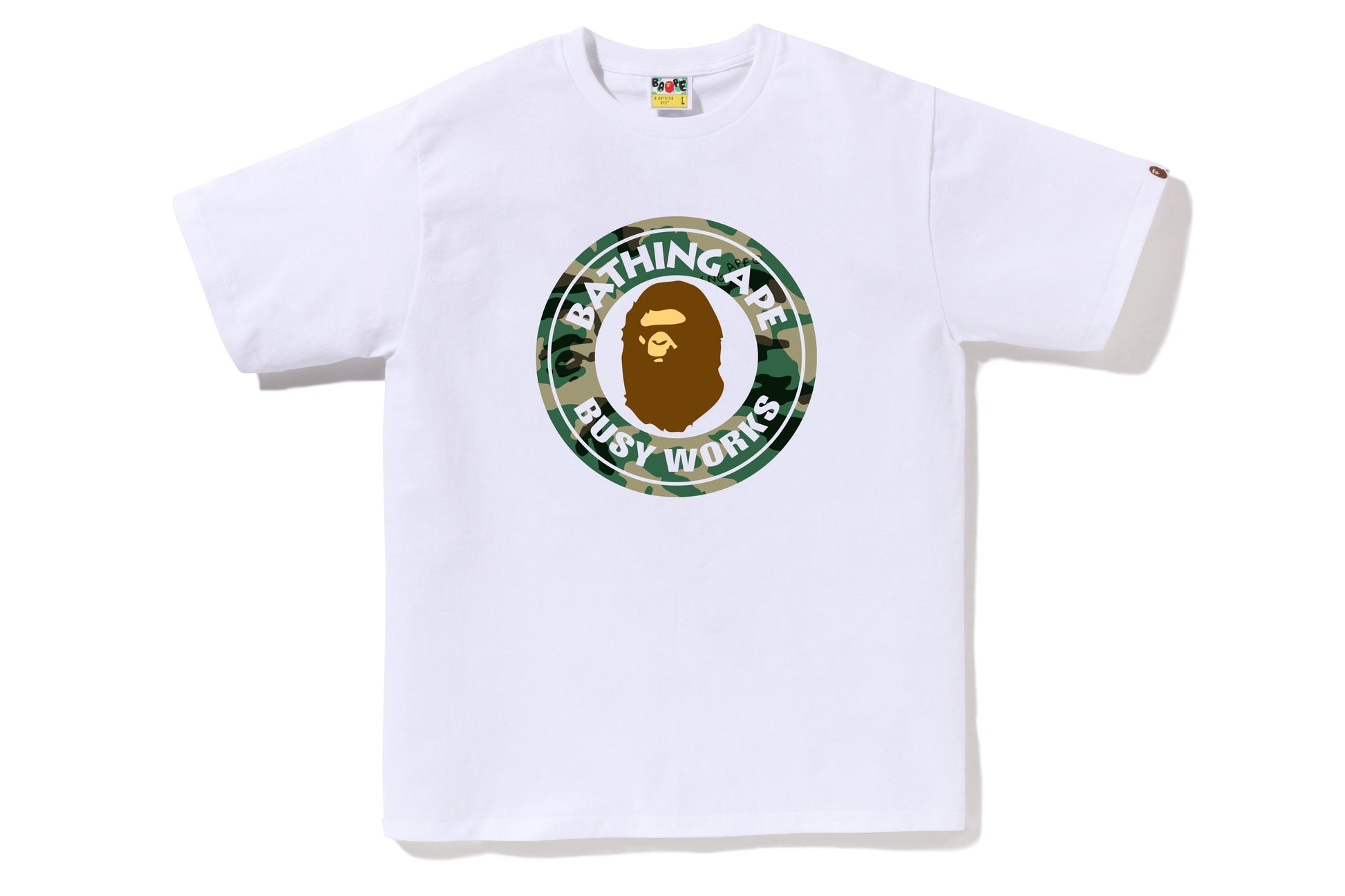Undefeated Clothing - BAPE WOODLAND CAMO BUSY WORKS TEE - WHITE
