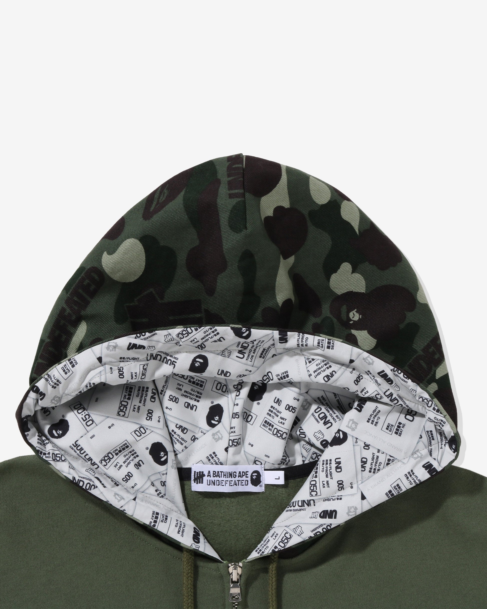 Undefeated Clothing - BAPE X UNDEFEATED COLOR CAMO RELAXED ZIP HOODIE