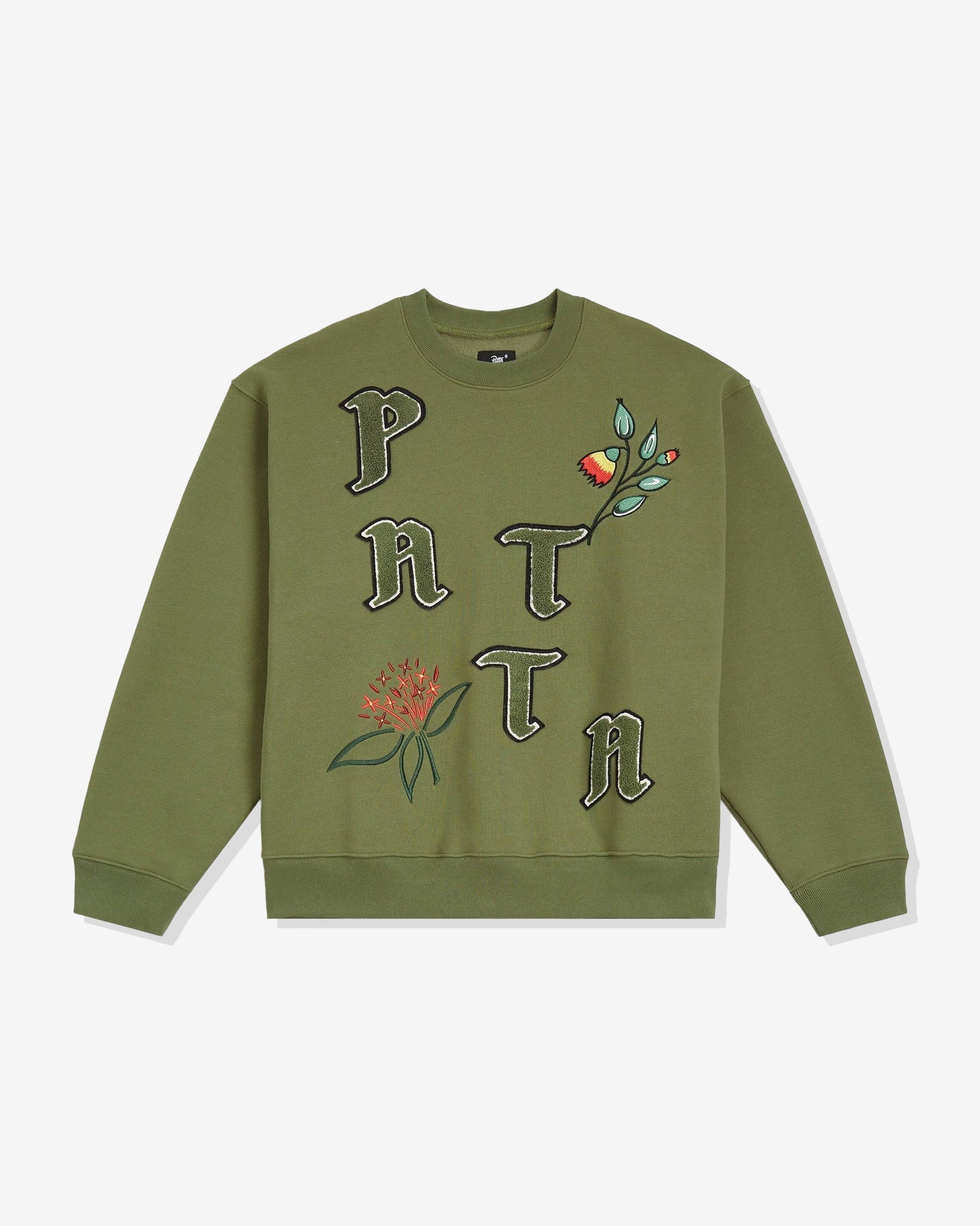 Undefeated Clothing - PATTA FLOWERS CREWNECK - LODENGREEN
