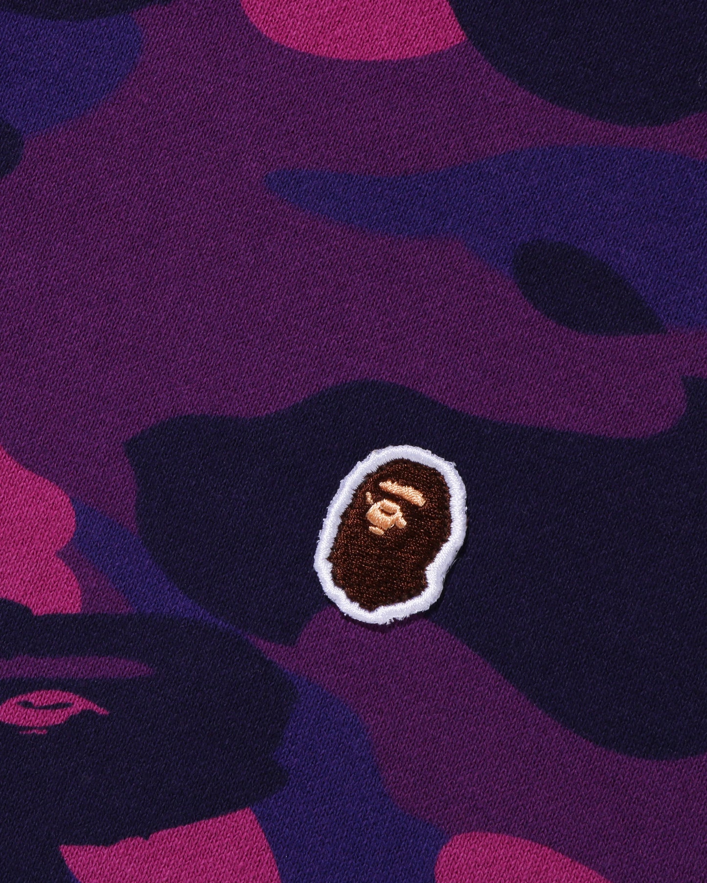 Undefeated Clothing - BAPE COLOR CAMO ONE POINT APE HEAD PULLOVER HOODIE - PURPLE