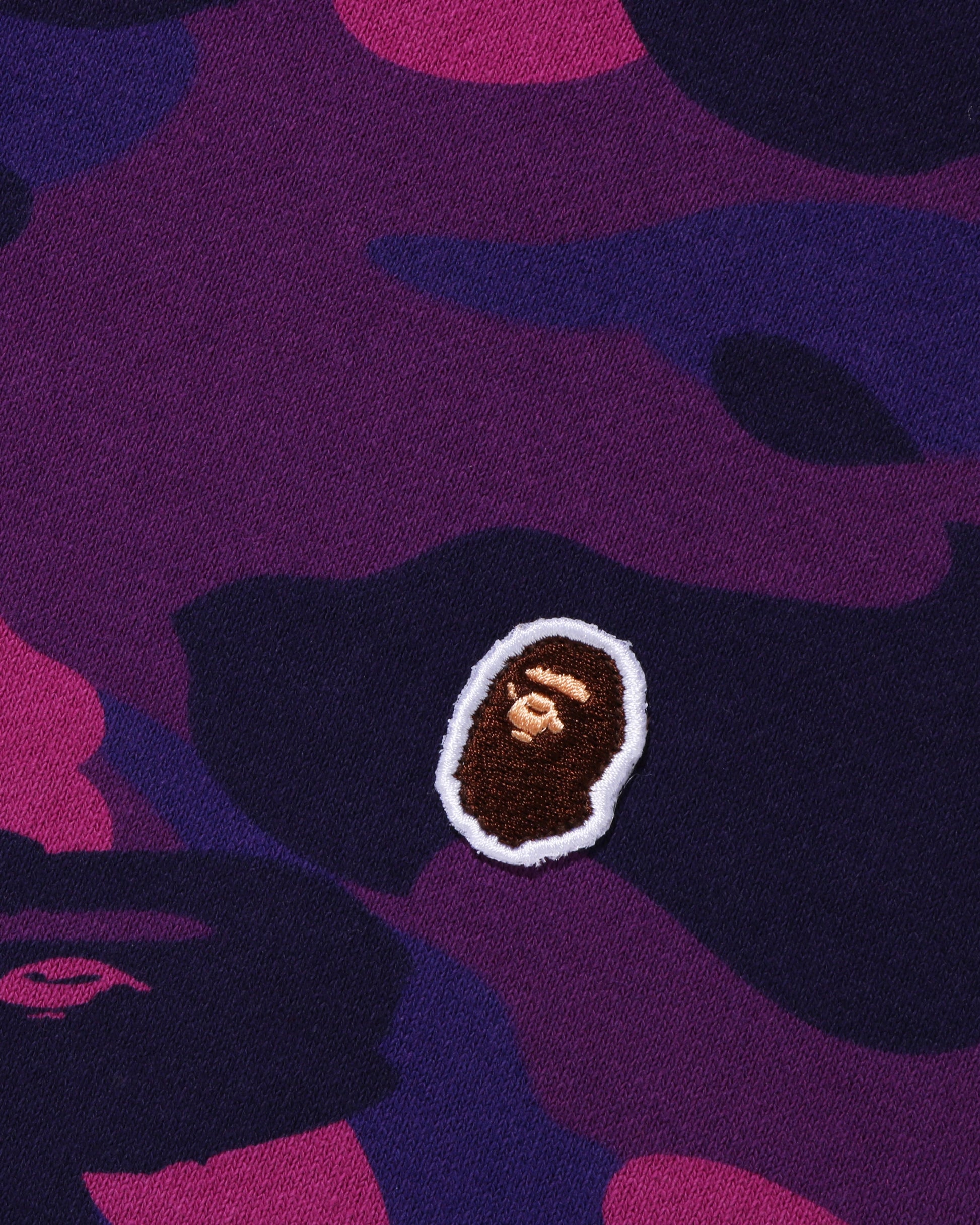 Undefeated Clothing - BAPE COLOR CAMO ONE POINT APE HEAD PULLOVER HOODIE - PURPLE