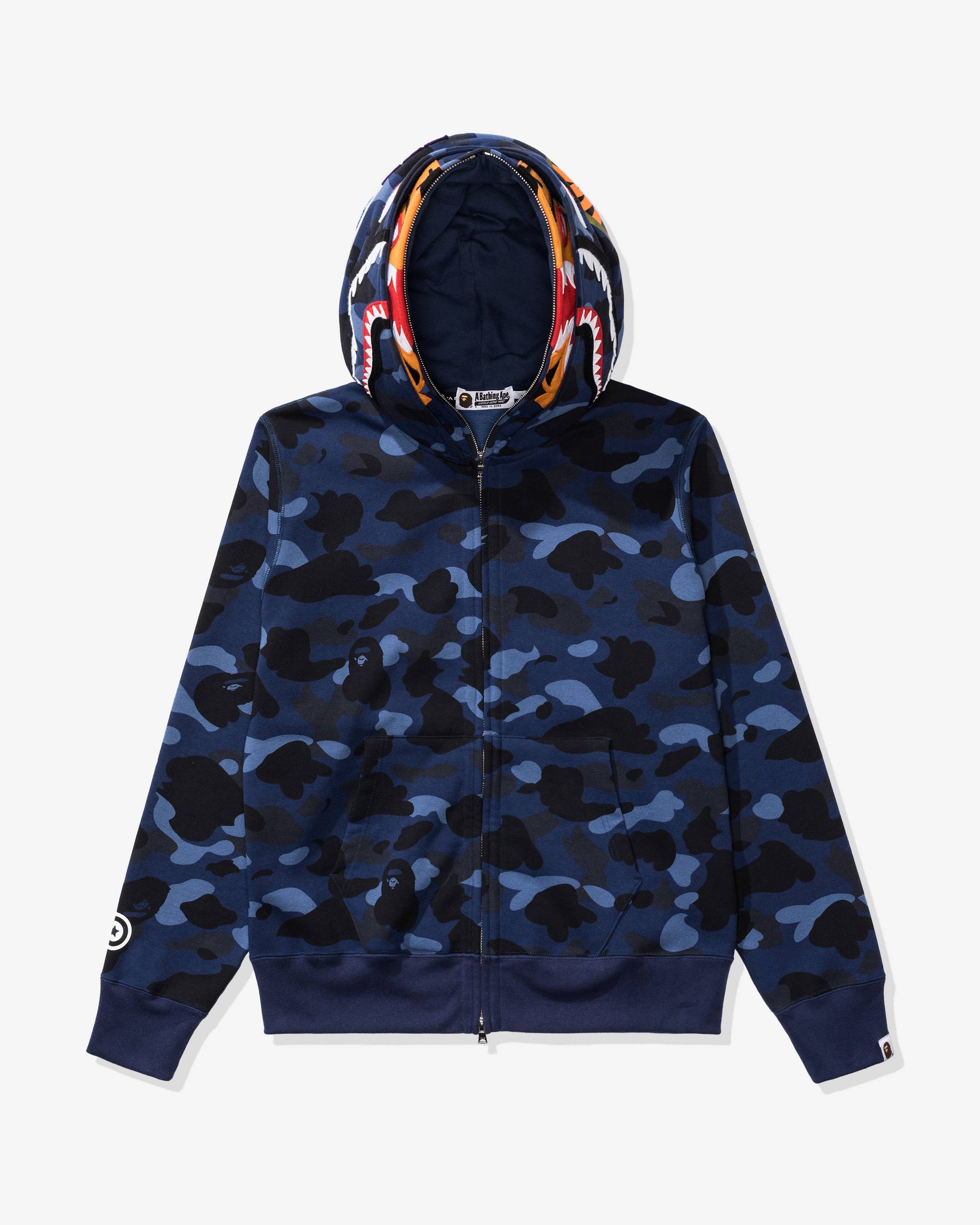 Undefeated Clothing - BAPE COLOR CAMO TIGER SHARK WIDE FULL ZIP DOUBLE - NAVY