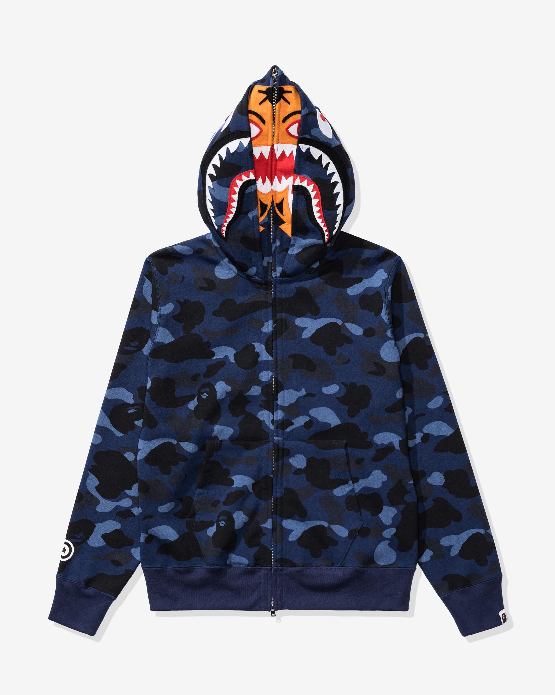 Undefeated Clothing - BAPE COLOR CAMO TIGER SHARK WIDE FULL ZIP DOUBLE - NAVY