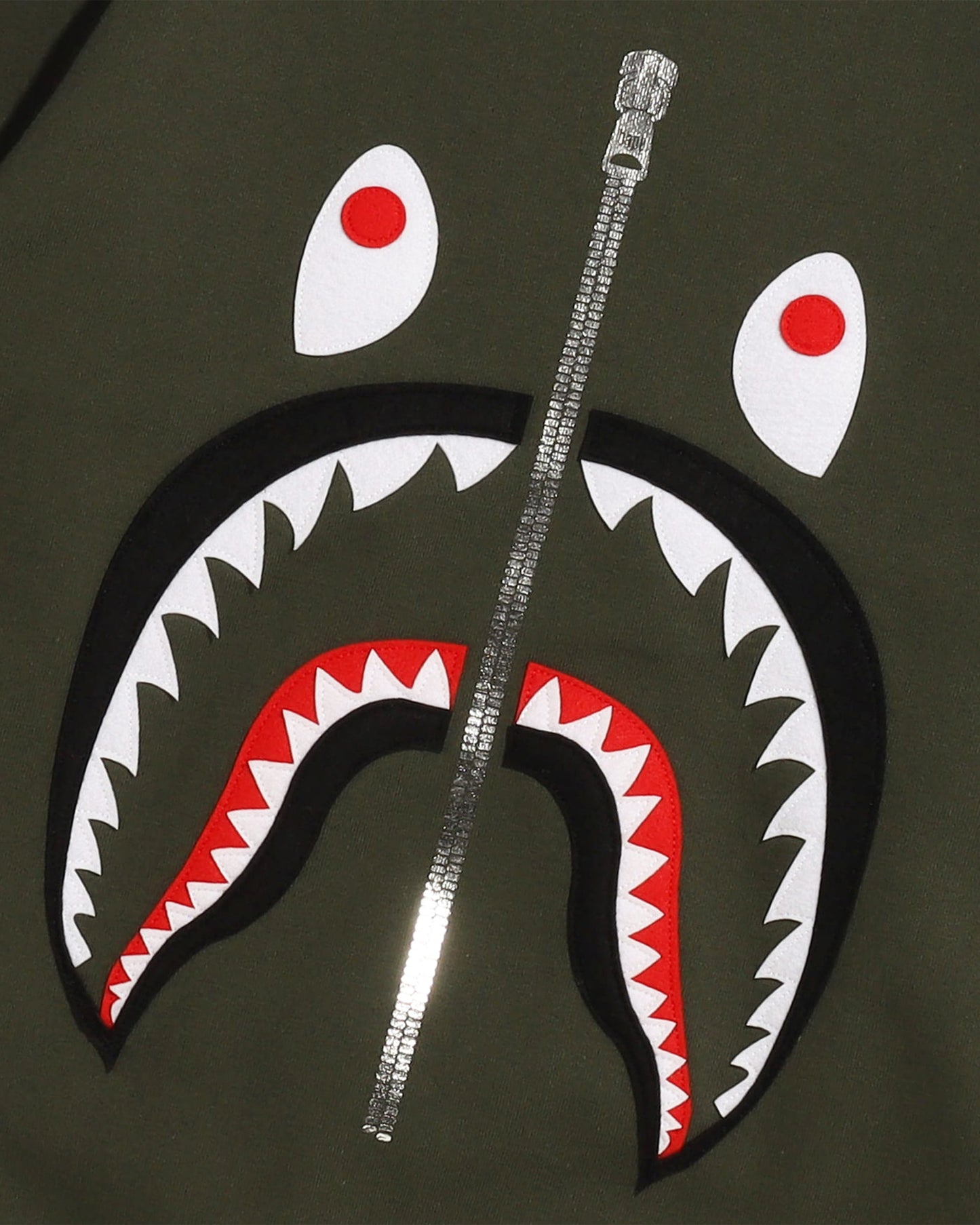 Undefeated Clothing - BAPE PATCHED SHARK CREWNECK - OLIVEDRAB