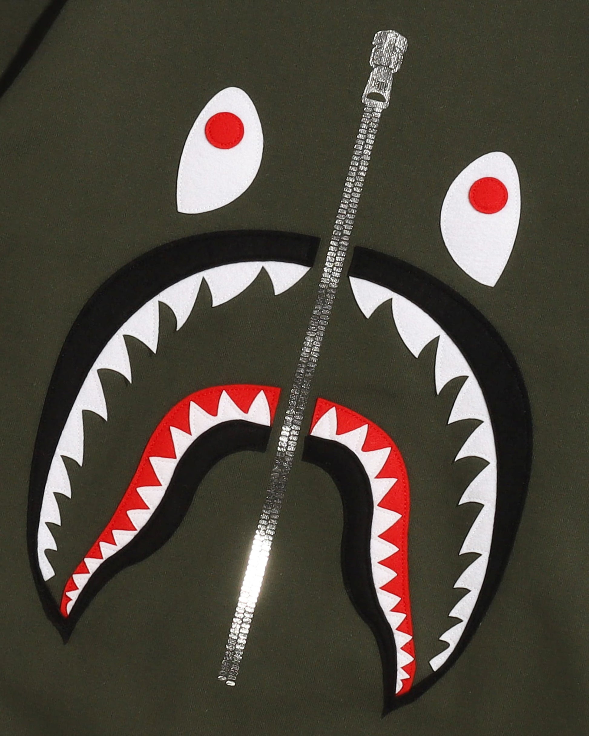 Undefeated Clothing - BAPE PATCHED SHARK CREWNECK - OLIVEDRAB