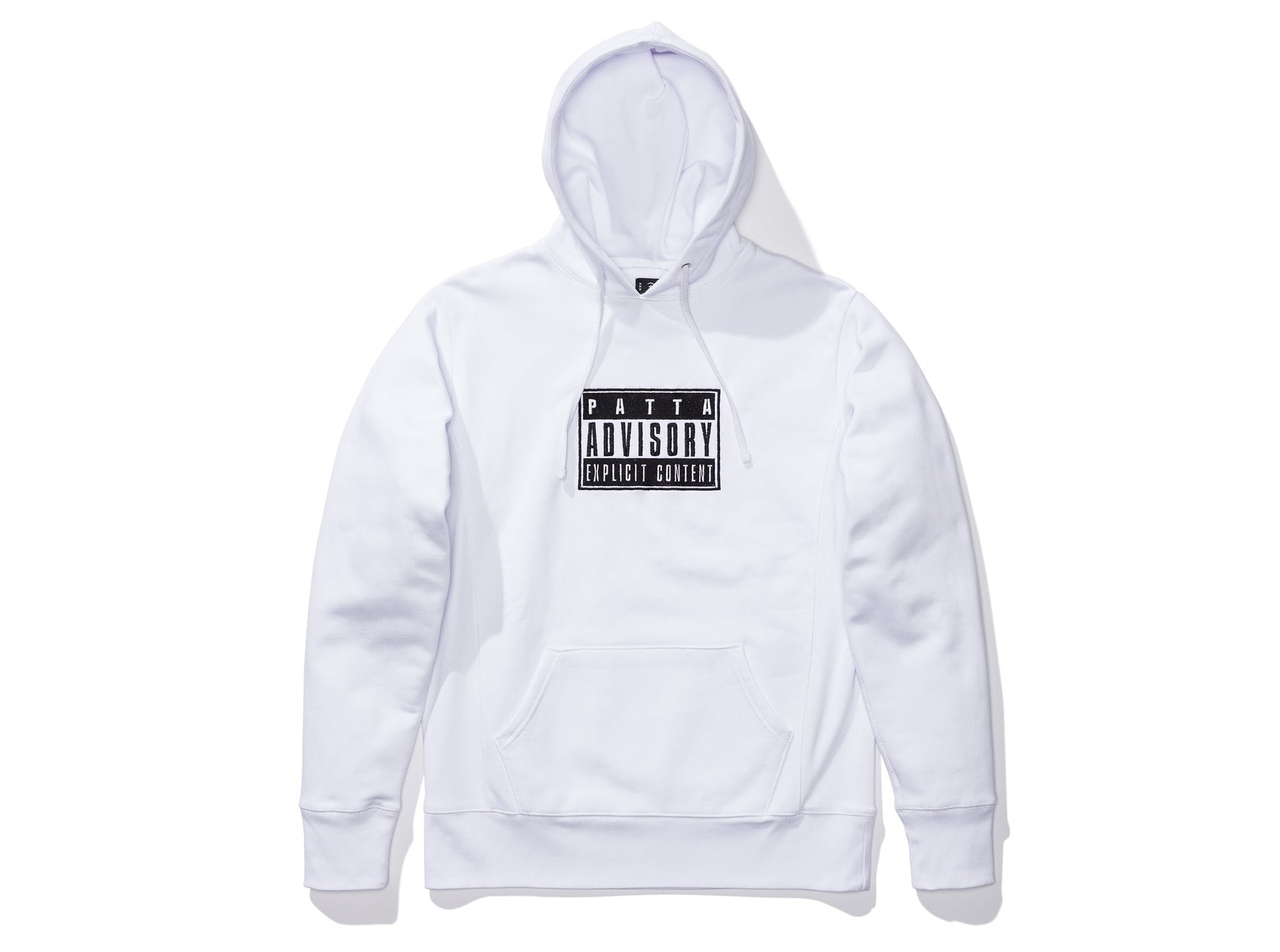 Undefeated Clothing - PATTA ADVISORY HEAVY HOODED SWEATER - WHITE