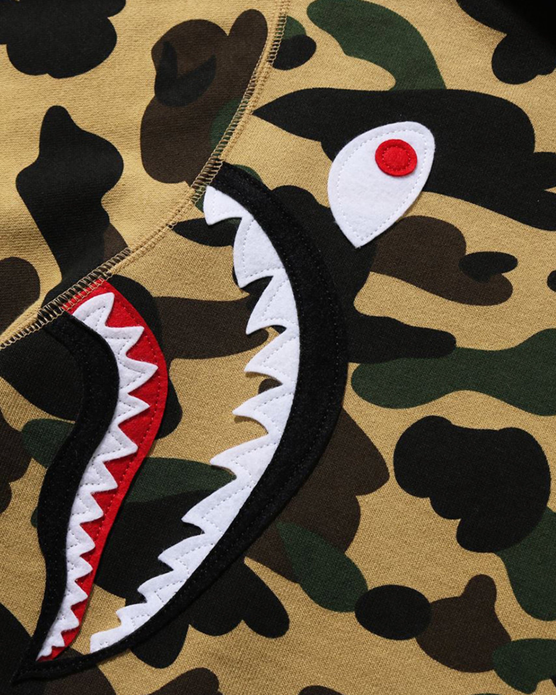 Undefeated Clothing - BAPE 1ST CAMO MULTI SHARK FULL ZIP HOODIE - YELLOW
