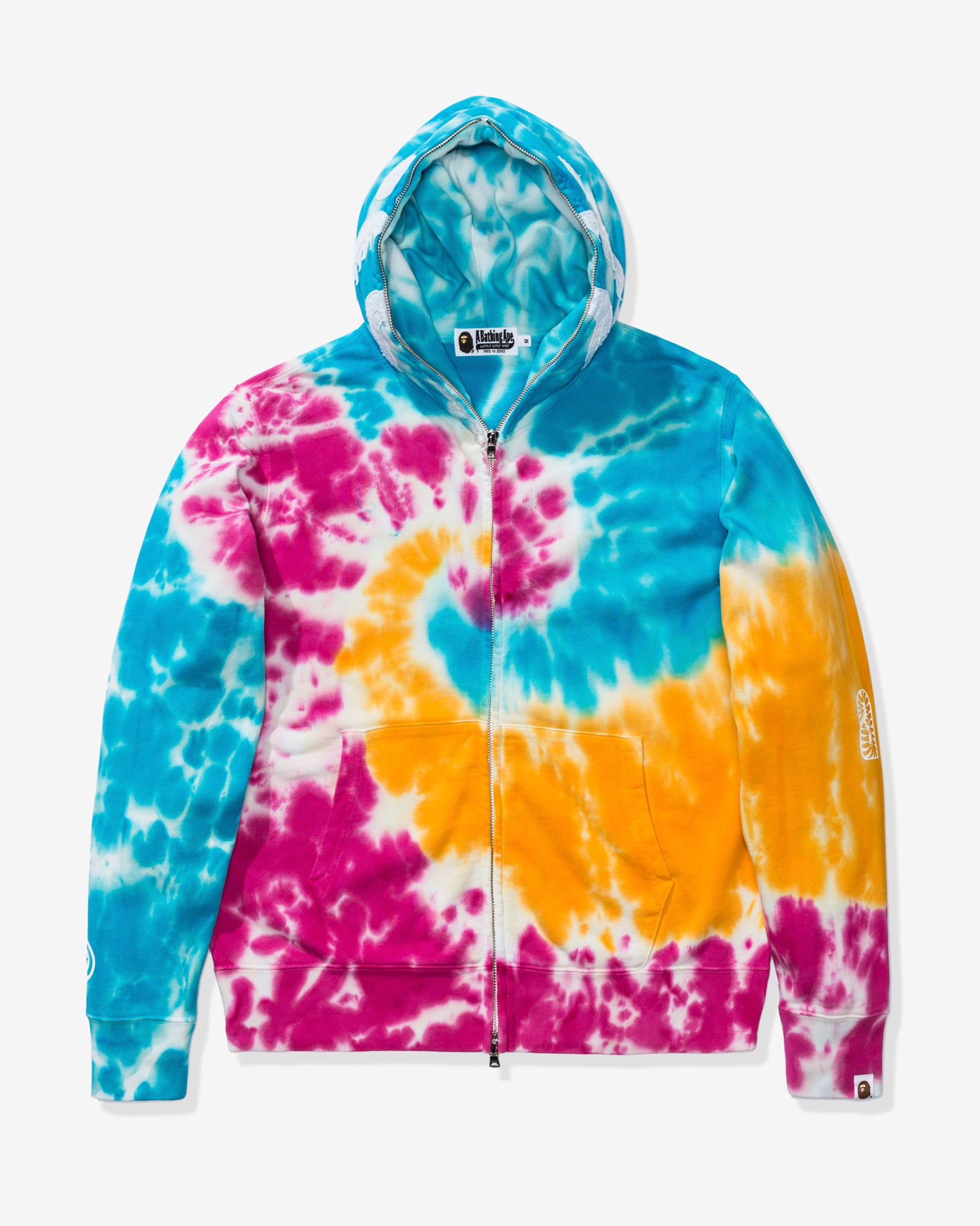 Undefeated Clothing - BAPE TIE DYE SHARK WIDE FULL ZIP HOODIE - MULTI