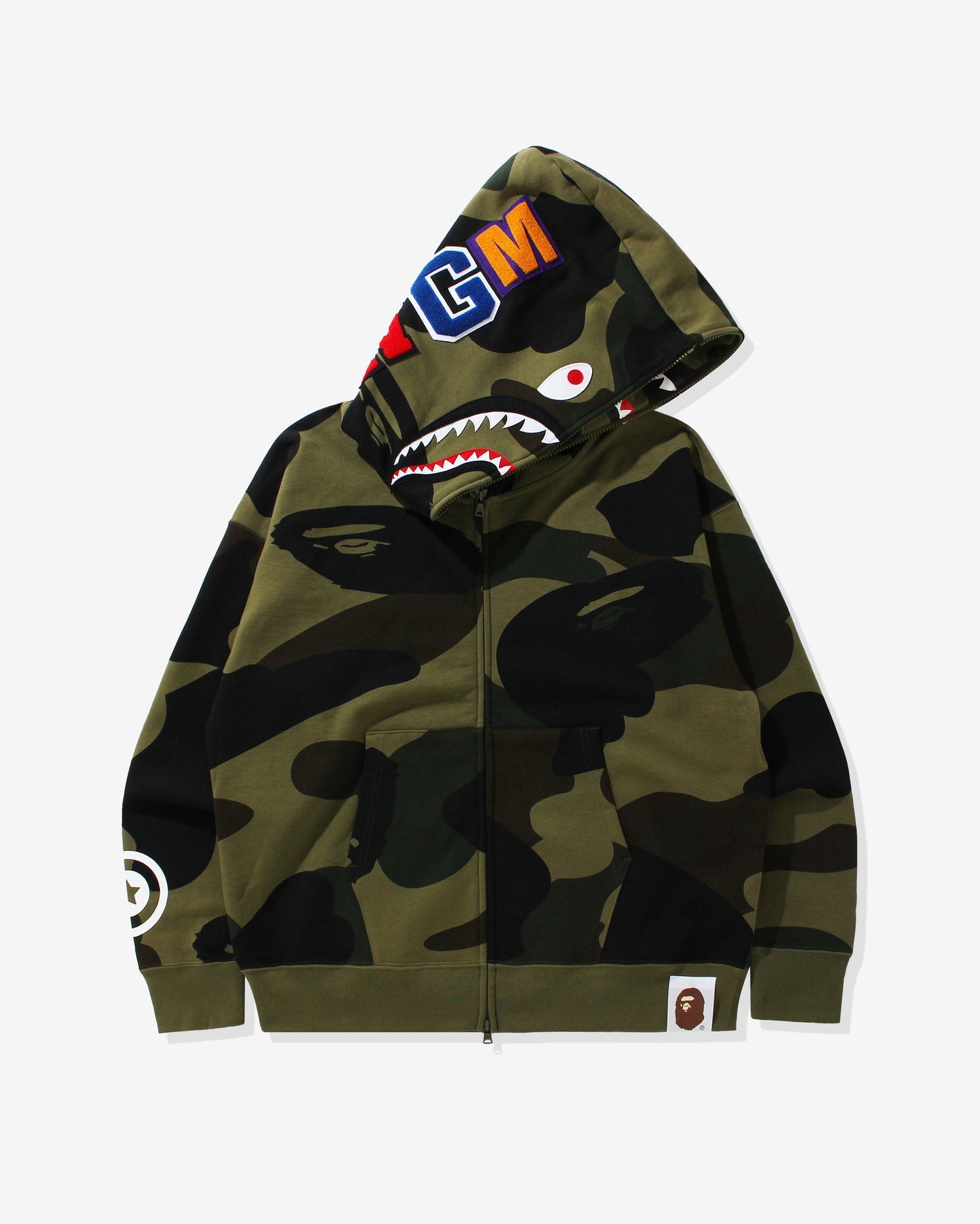 Undefeated Clothing - BAPE GIANT 1ST CAMO SHARK LOOSE FIT FULL ZIP - GREEN
