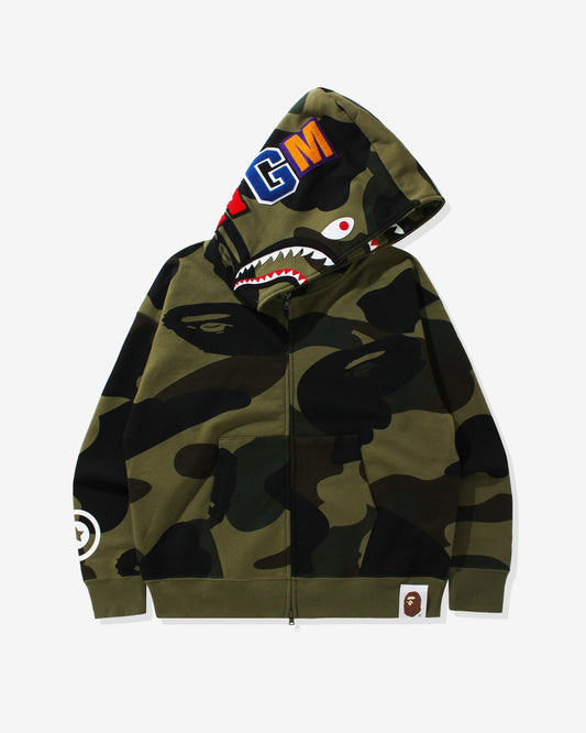 Undefeated Clothing - BAPE GIANT 1ST CAMO SHARK LOOSE FIT FULL ZIP - GREEN