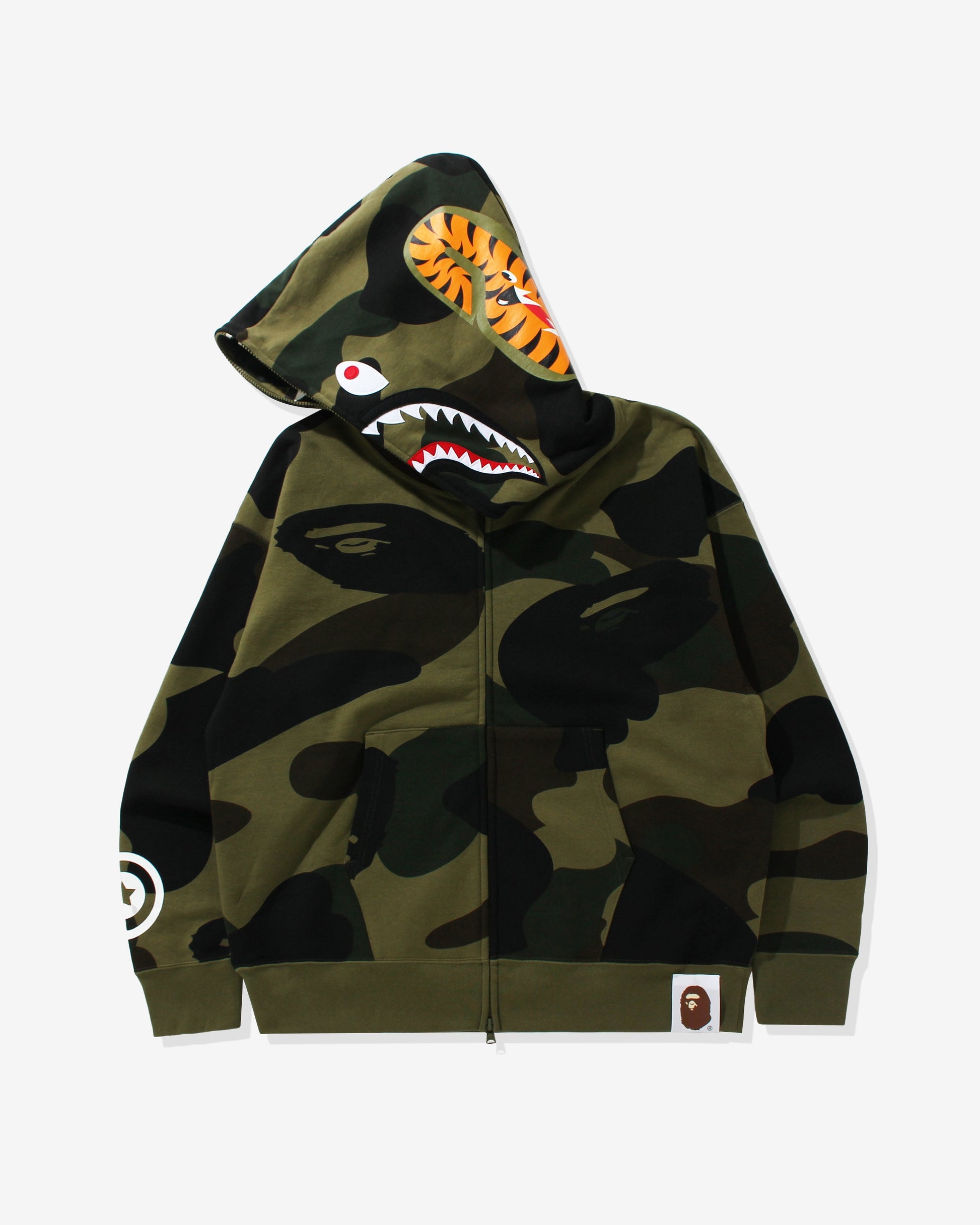 Undefeated Clothing - BAPE GIANT 1ST CAMO SHARK LOOSE FIT FULL ZIP - GREEN