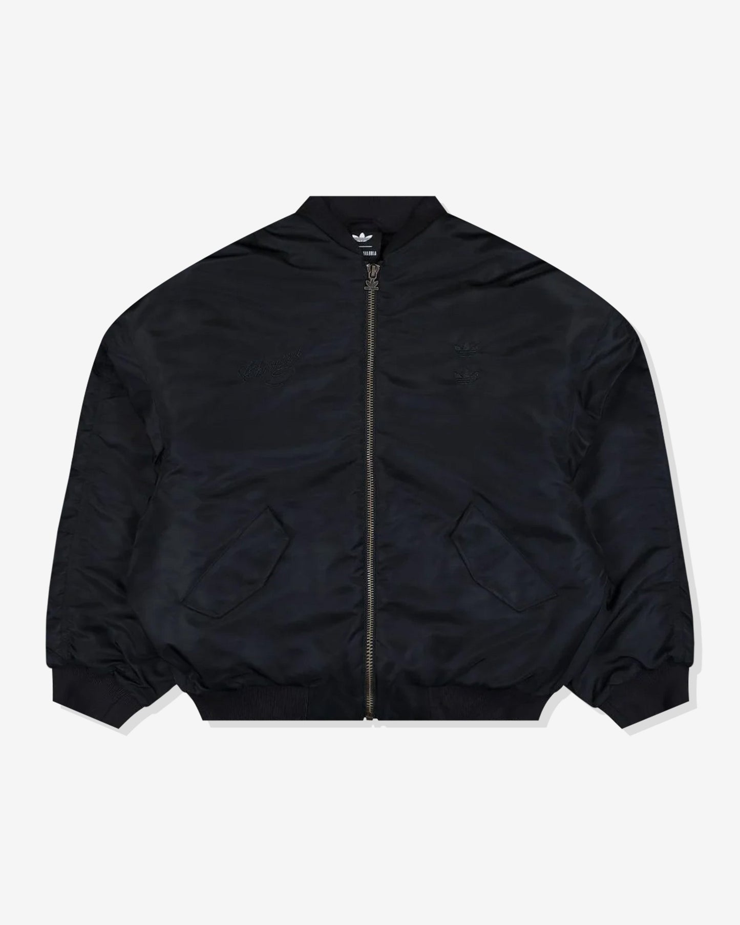 Undefeated Clothing - ADIDAS X WILLY CHAVARRIA SATIN BOMBER JACKET - BLACK