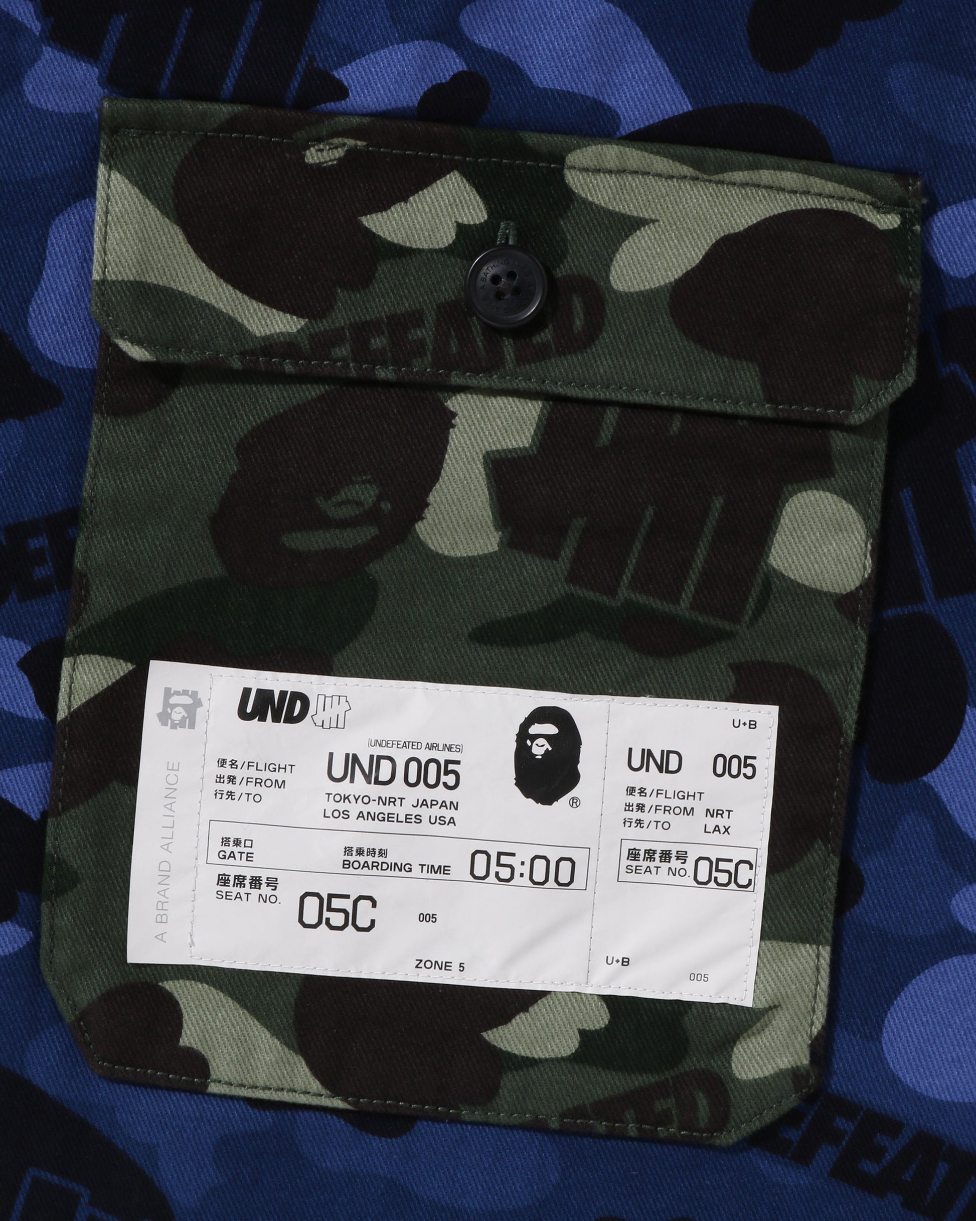 Undefeated Clothing - BAPE X UNDEFEATED COLOR CAMO FLANNEL JACKET - NAVY