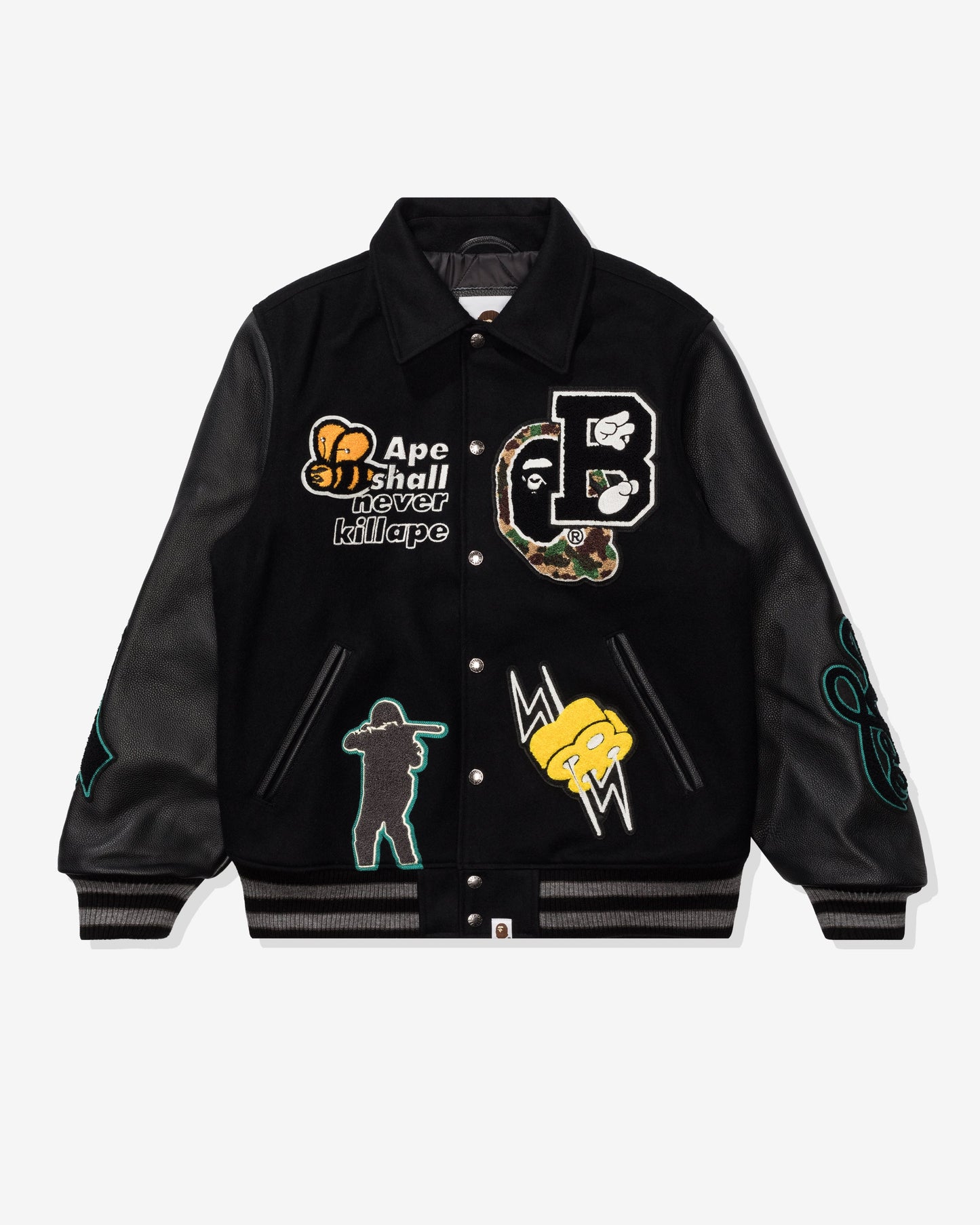 Undefeated Clothing - BAPE VARSITY JACKET - BLACK