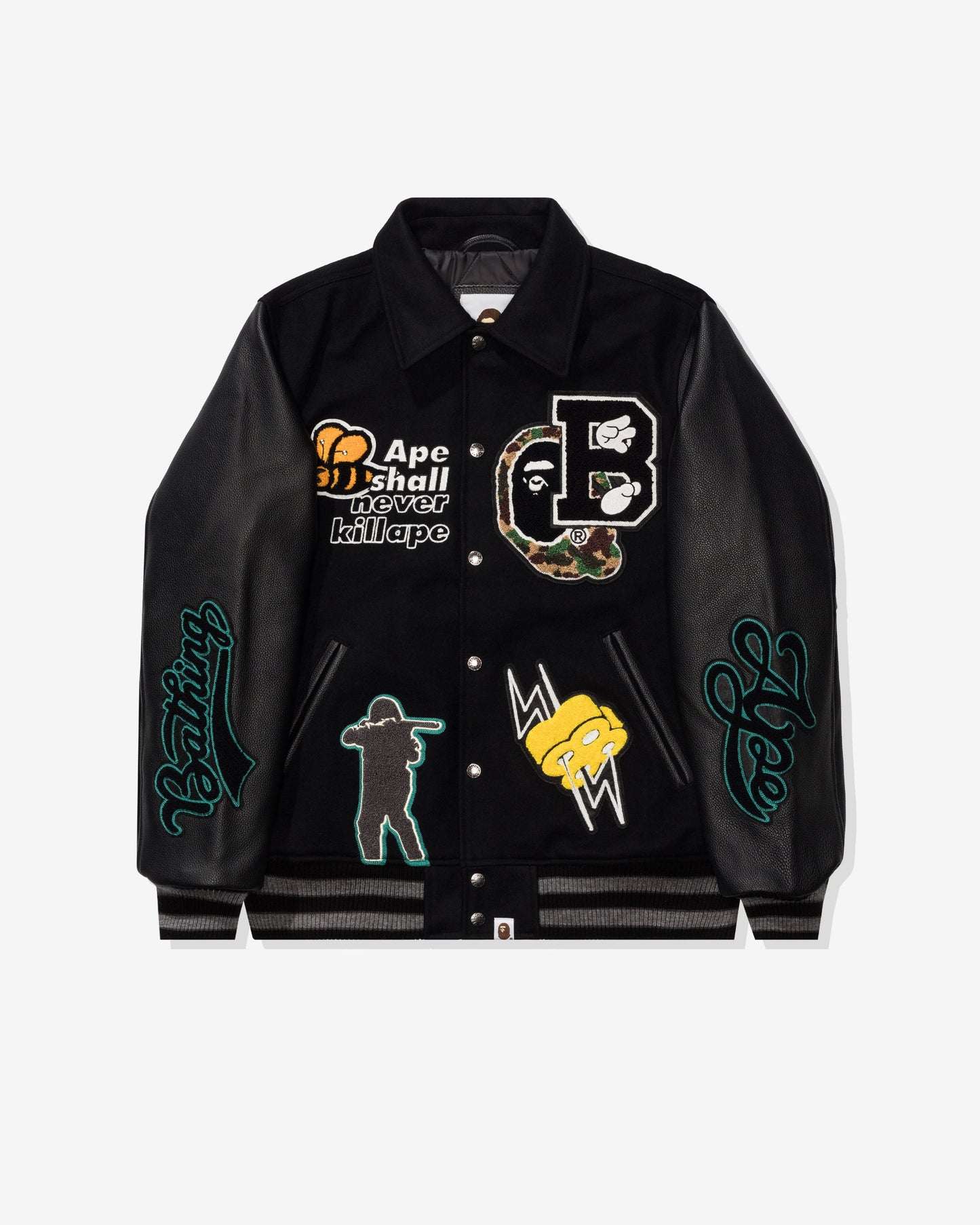Undefeated Clothing - BAPE VARSITY JACKET - BLACK