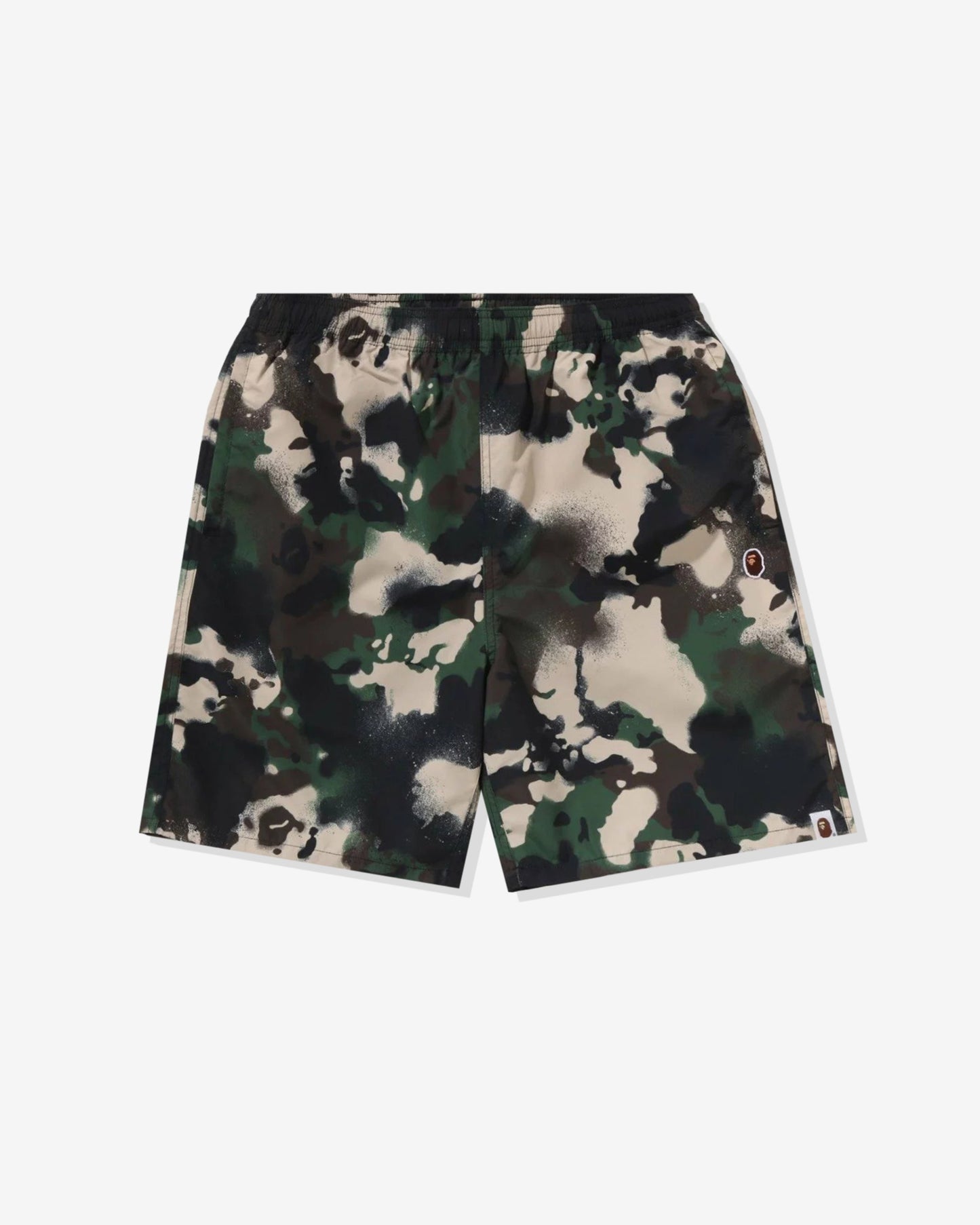 Undefeated Clothing - BAPE MAP CAMO REGULAR FIT BEACH SHORTS - GREEN