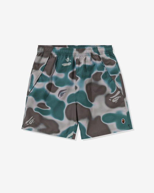 Undefeated Clothing - BAPE LIQUID CAMO ONE POINT BEACH SHORTS - OLIVEDRAB