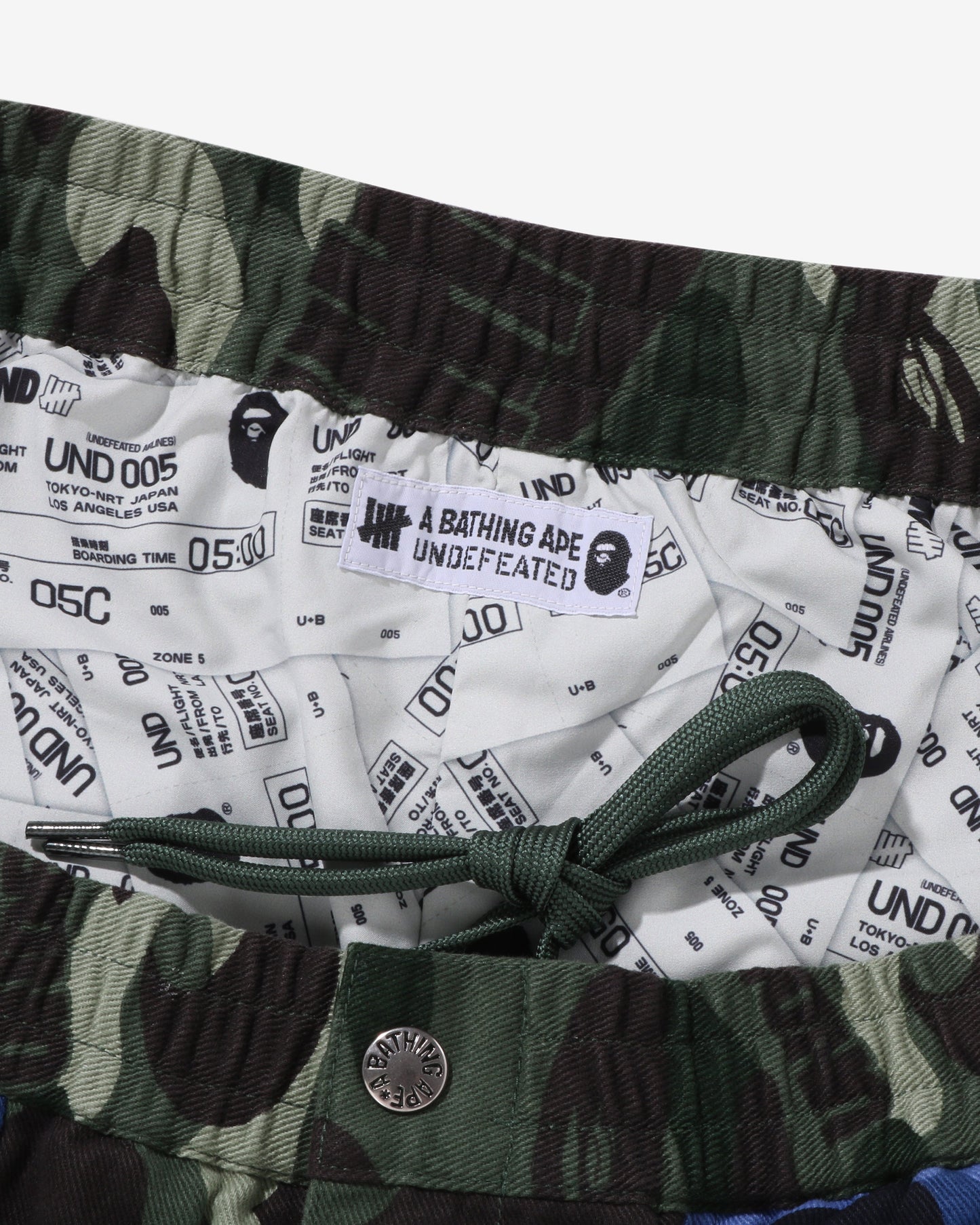 Undefeated Clothing - BAPE X UNDEFEATED COLOR CAMO FLANNEL PANTS