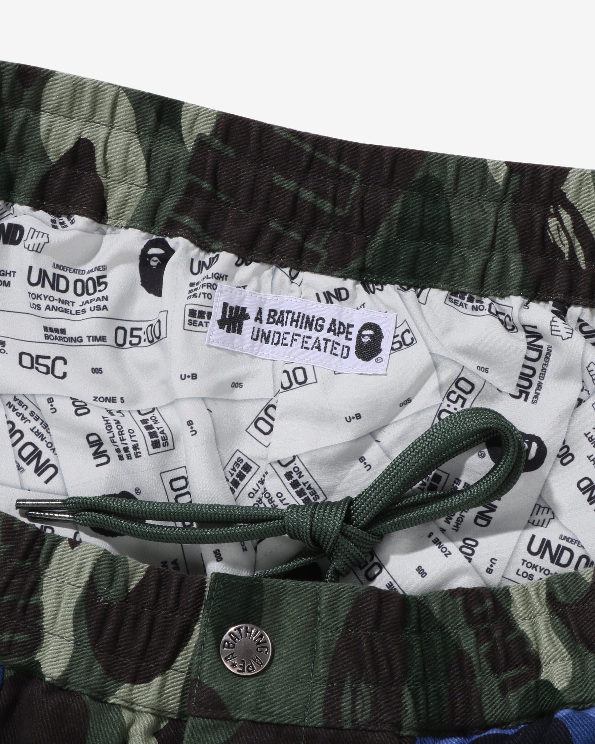 Undefeated Clothing - BAPE X UNDEFEATED COLOR CAMO FLANNEL PANTS