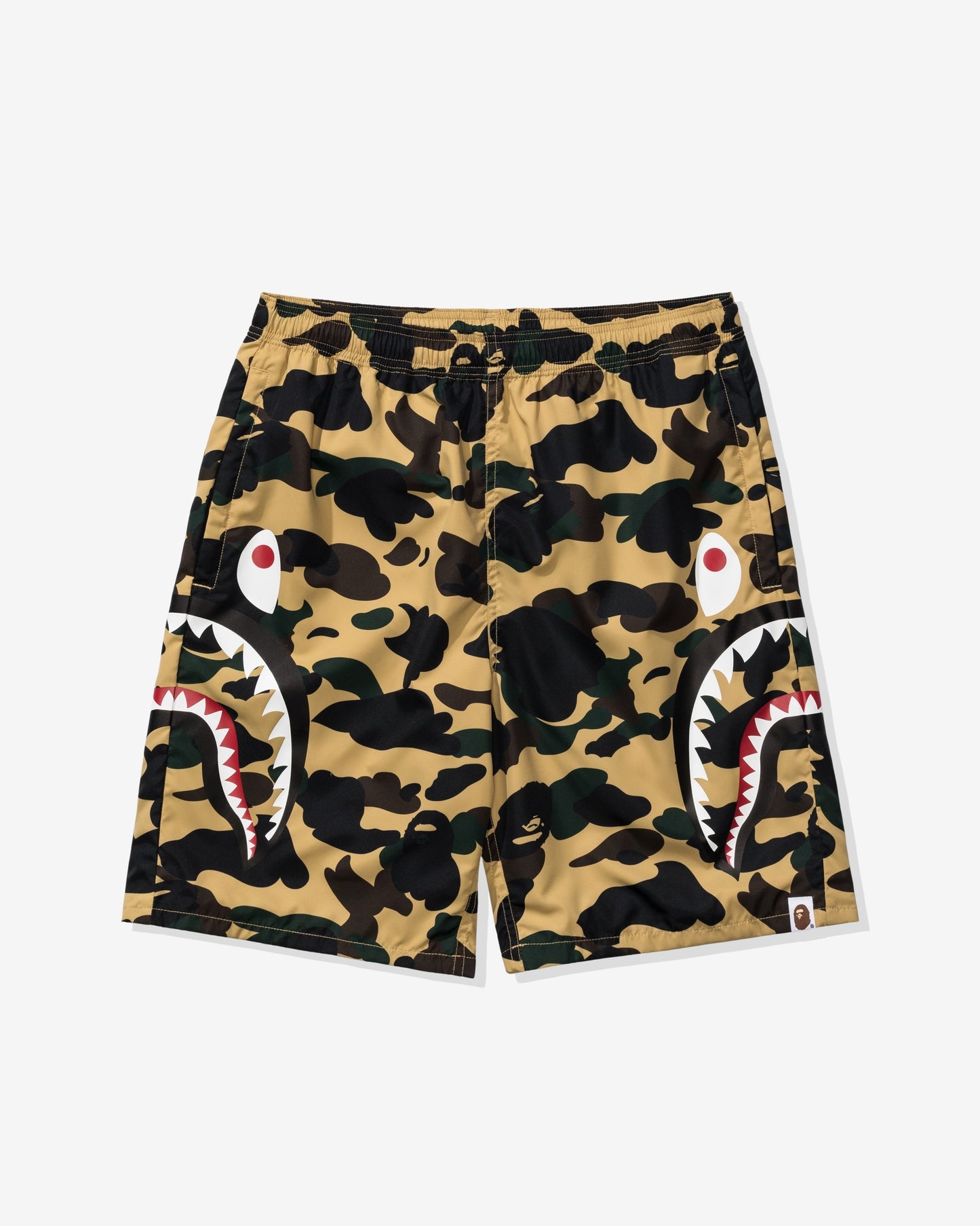 Undefeated Clothing - BAPE 1ST CAMO SIDE SHARK BEACH SHORTS - YELLOW