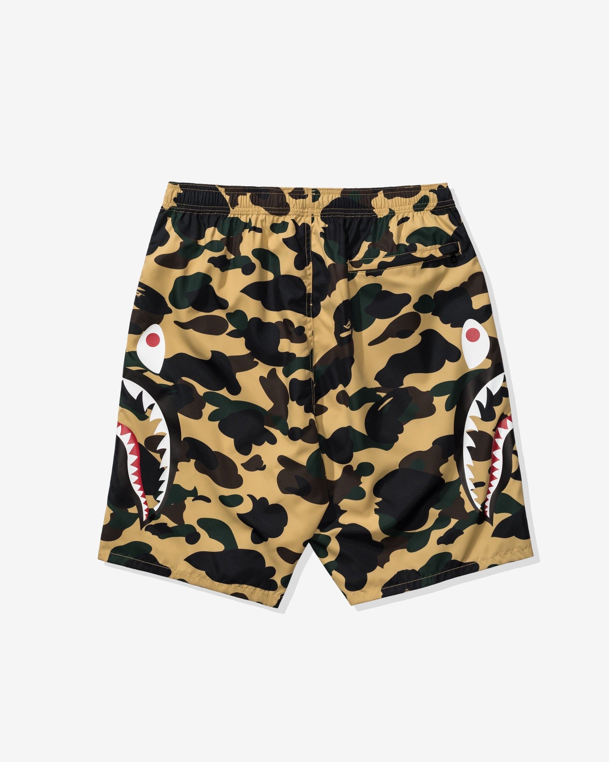 Undefeated Clothing - BAPE 1ST CAMO SIDE SHARK BEACH SHORTS - YELLOW