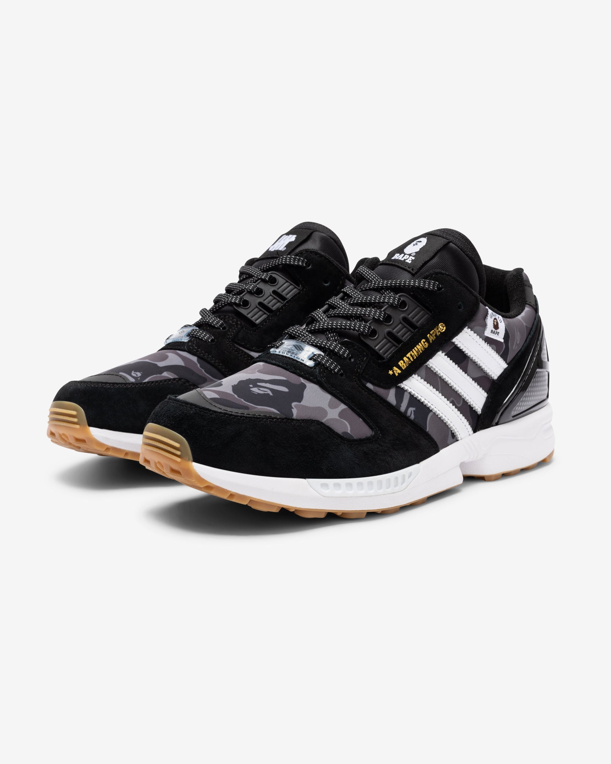 Undefeated Footwear - BAPE X UNDEFEATED X ADIDAS ZX 8000 - CBLACK/ CWHITE/ GUM