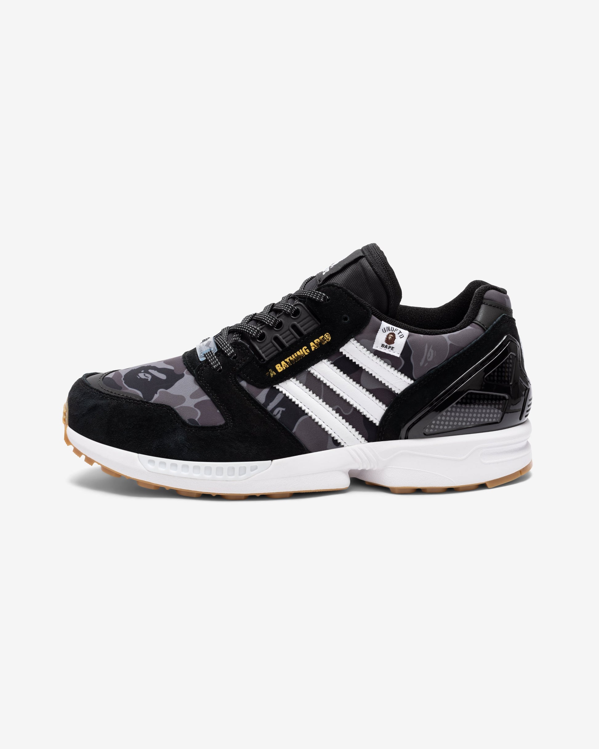 Undefeated Footwear - BAPE X UNDEFEATED X ADIDAS ZX 8000 - CBLACK/ CWHITE/ GUM