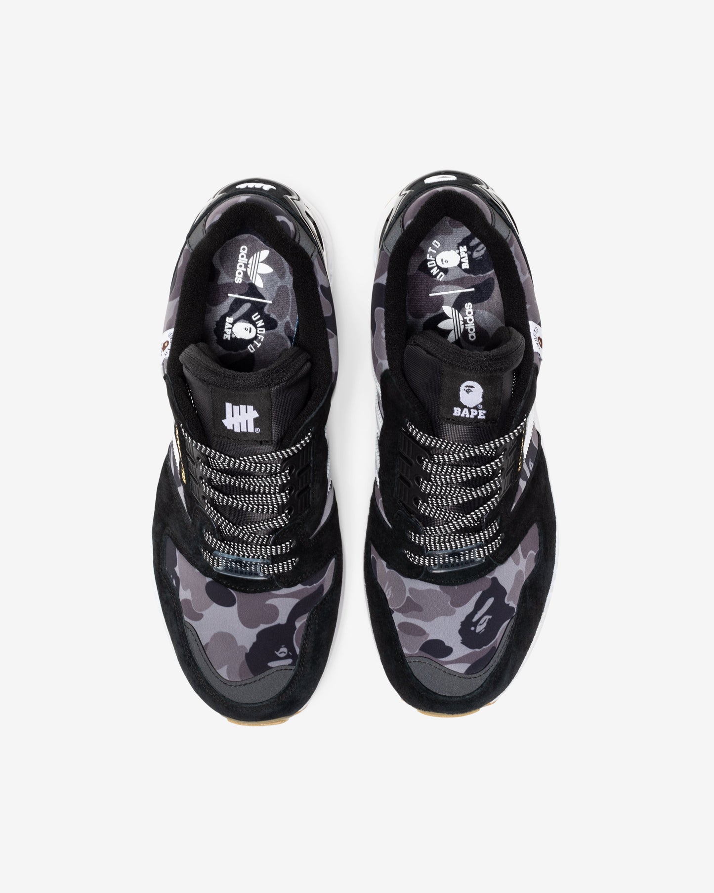 Undefeated Footwear - BAPE X UNDEFEATED X ADIDAS ZX 8000 - CBLACK/ CWHITE/ GUM